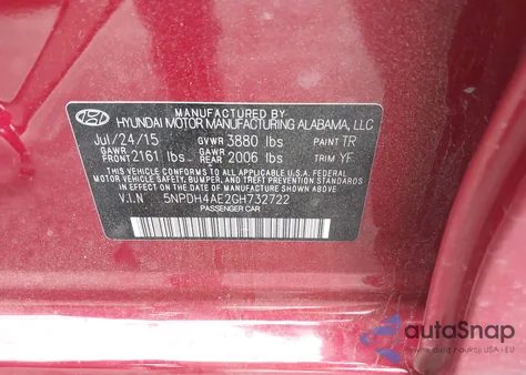 2016 Hyundai Elantra Value Edition from USA, damaged, VIN 5NPDH4AE2GH732722